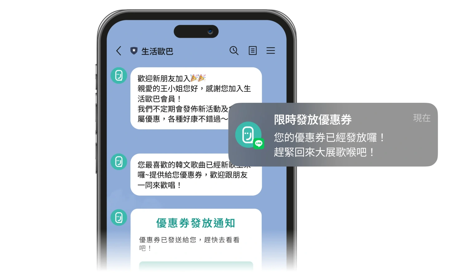 圖六 / 我們可以從了解 LINE推播費用，擬訂行銷預算，製作限時發放優惠券給適合的客戶，讓你的 LINE推播更有效！